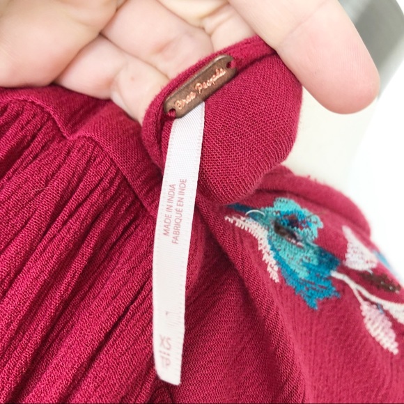 Free People | Red Ti Amo Floral Embroidered Dress - Picture 5 of 8